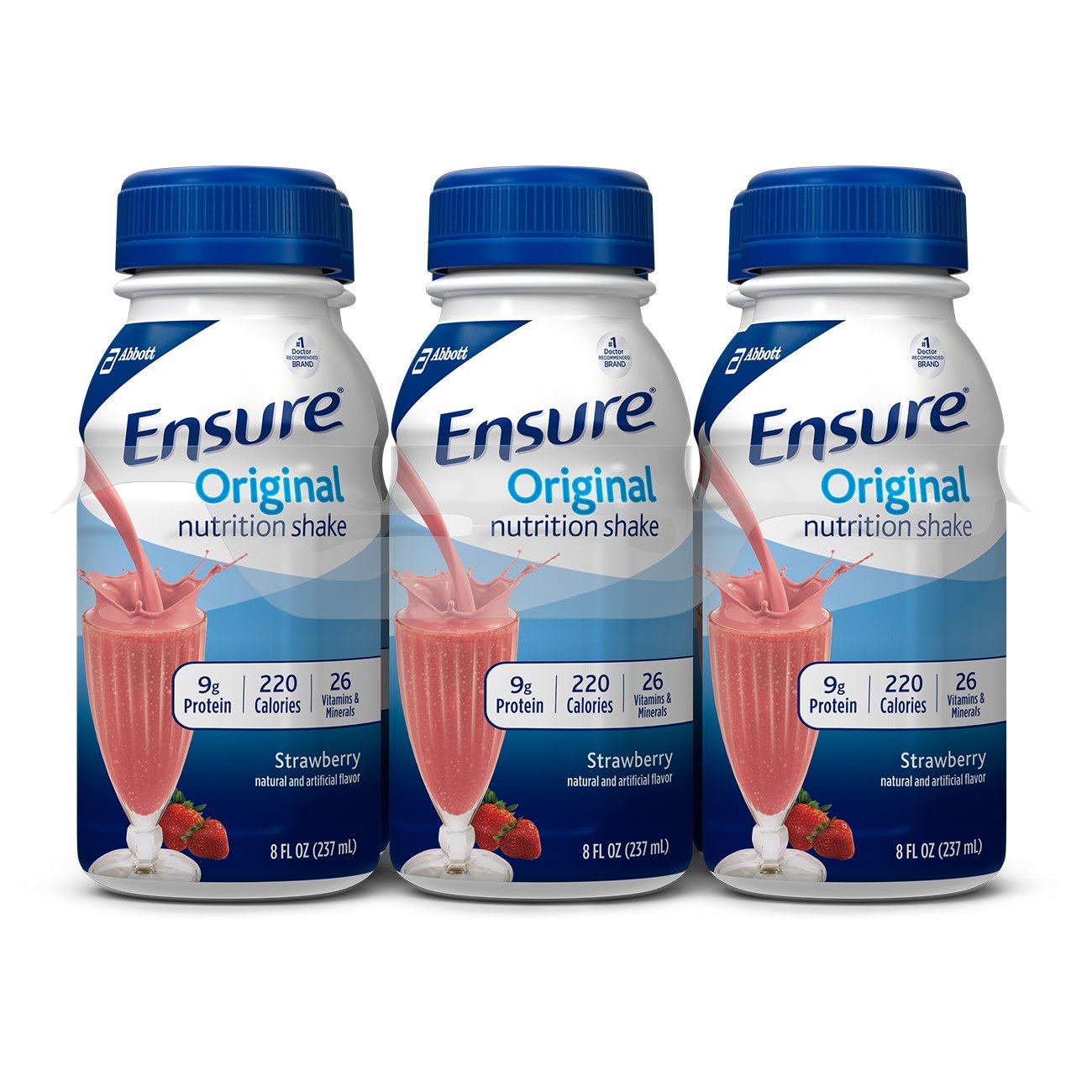 Ensure® Original Nutrition Shake, Strawberry, 8-ounce bottle (24 Units)