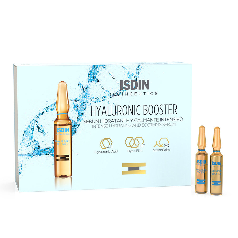 Isdin Hyaluronic Booster (5 Ampoules) for Intense Moisturization and Soothing - Paraben-Free & Clinically Proven